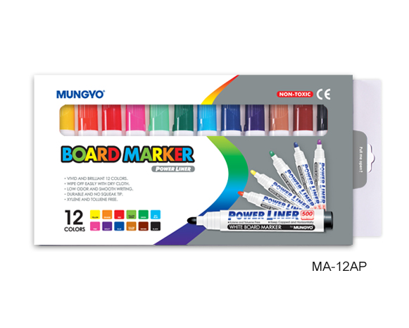 MUNGYO WHITEBOARD MARKERS, SET OF 12 ASSORTED COLORS
