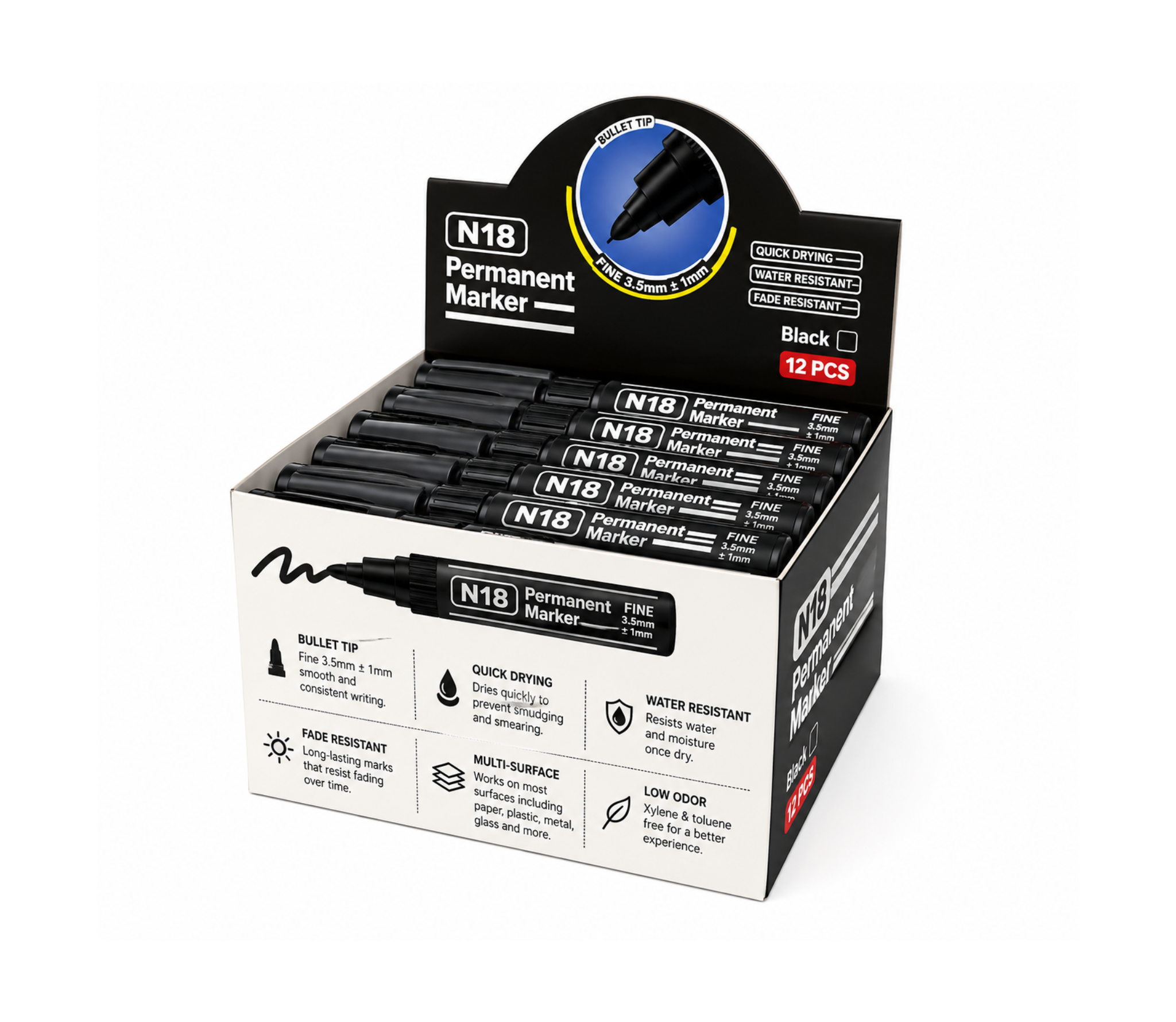 MUNGYO JUMBO PERMANENT MARKER-POWER LINER BLACK INK - Image 2