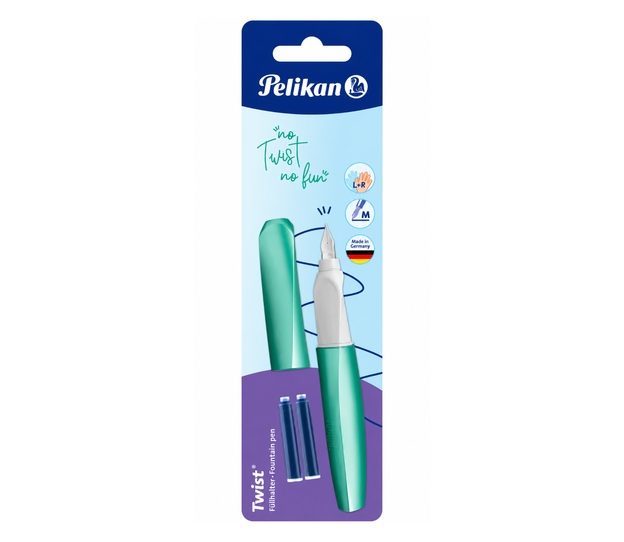 Pelikan TWIST Classy Neutrals Fountain pen on blister card, nib M-Cold Alaska