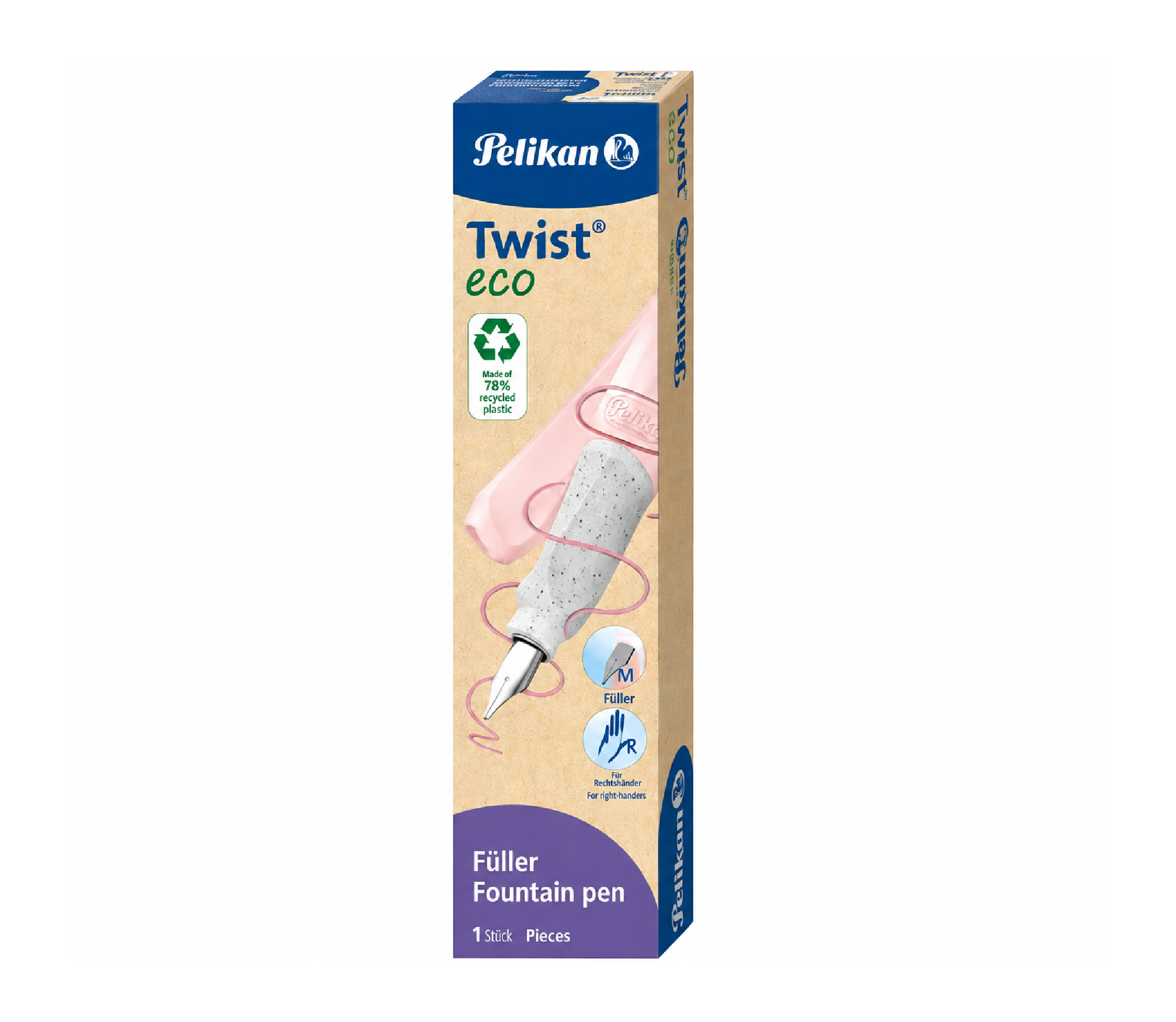 Pelikan TWIST ECO Fountain pen in cardboard box, nib M-Rose