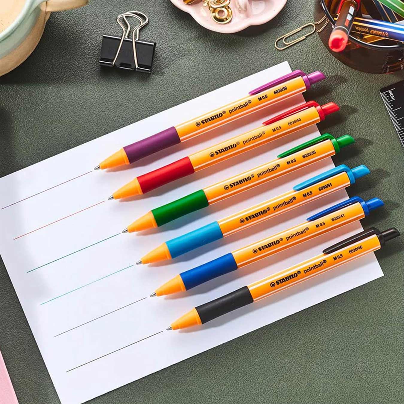 Stabilo | Pointball | Ballpoint Pen | Blue & Black | Pack Of 2 - Image 7